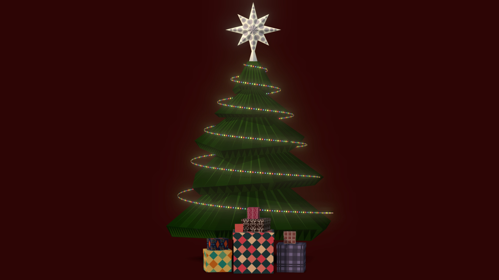 3D model Christmas Tree with Presents / Low-Poly - This is a 3D model of the Christmas Tree with Presents / Low-Poly. The 3D model is about schematic.