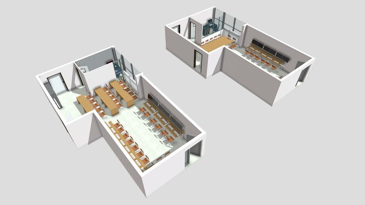 Aménagement salle de cours Afpa de Meudon 3D Model