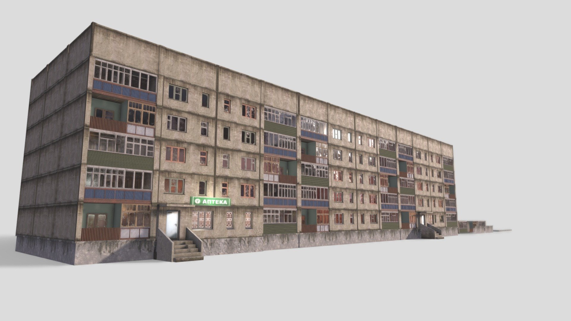 Russian panel house (asset) - Download Free 3D model by Yury Misiyuk  (@Tim0) [d537595]