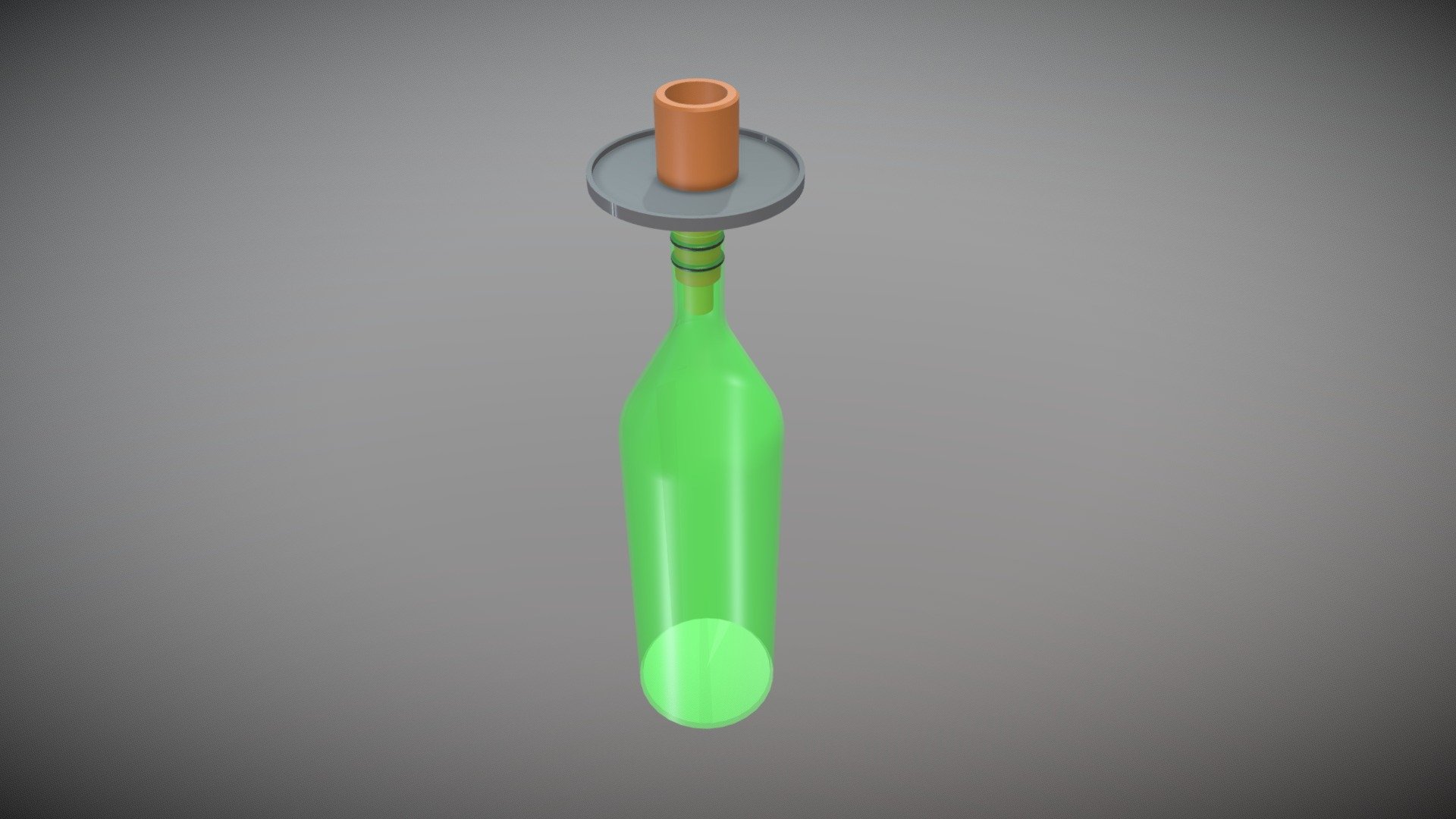 Kaarsenstandaard met fles