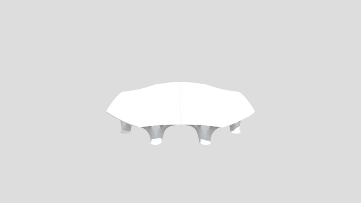 Open auditorium from curved roof supports 3D Model