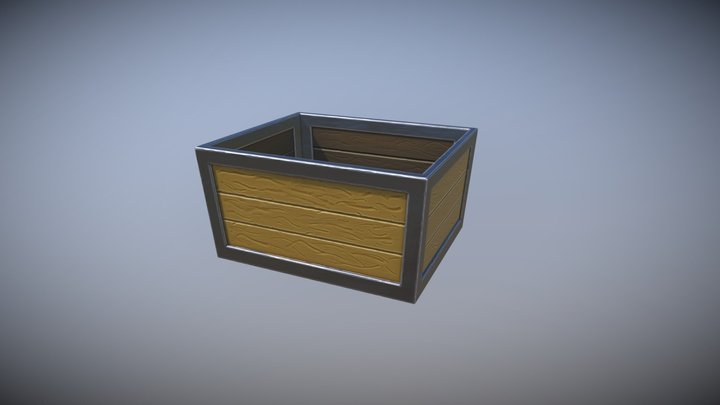 Stylized Wooden Case - Showcase 3D Model