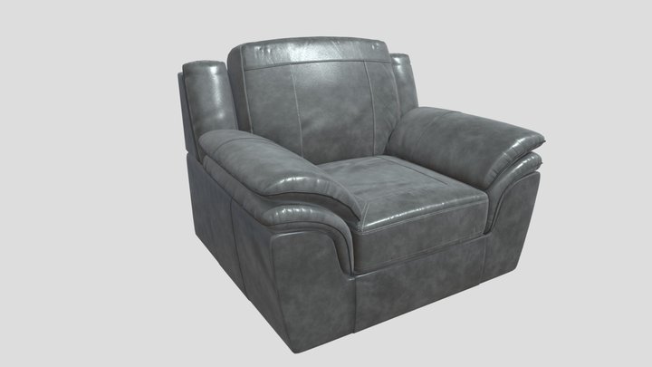 Ashlet Dark Grey Armchair 3D Model