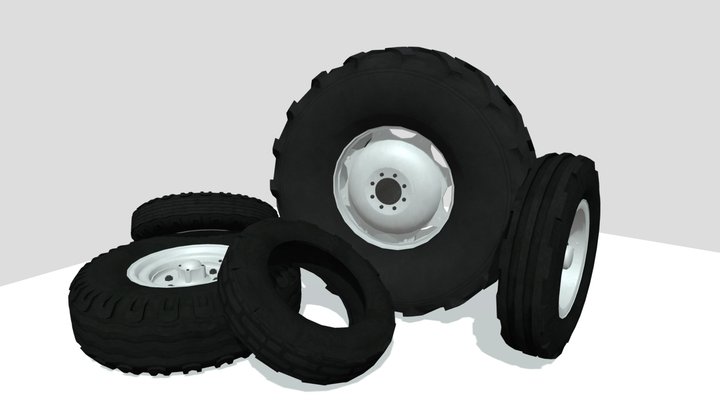 Sprops Tractor wheels 3D Model