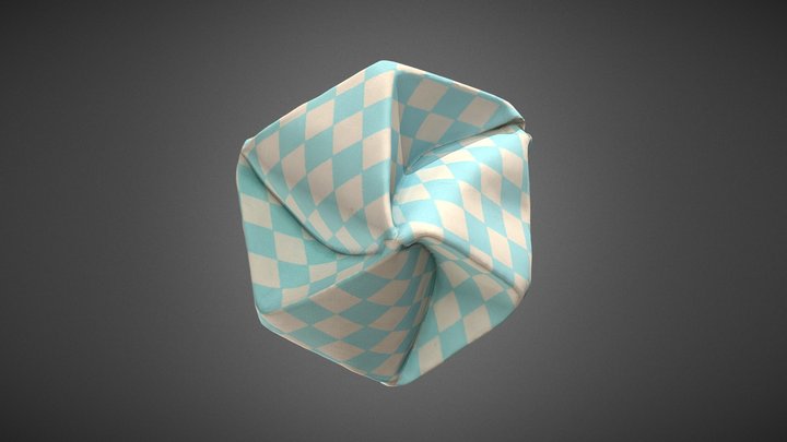 Checkered origami ball 3D Model