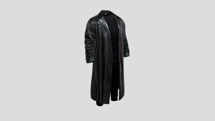 Leather coat pants High Poly – Gratis 3D-model STL
