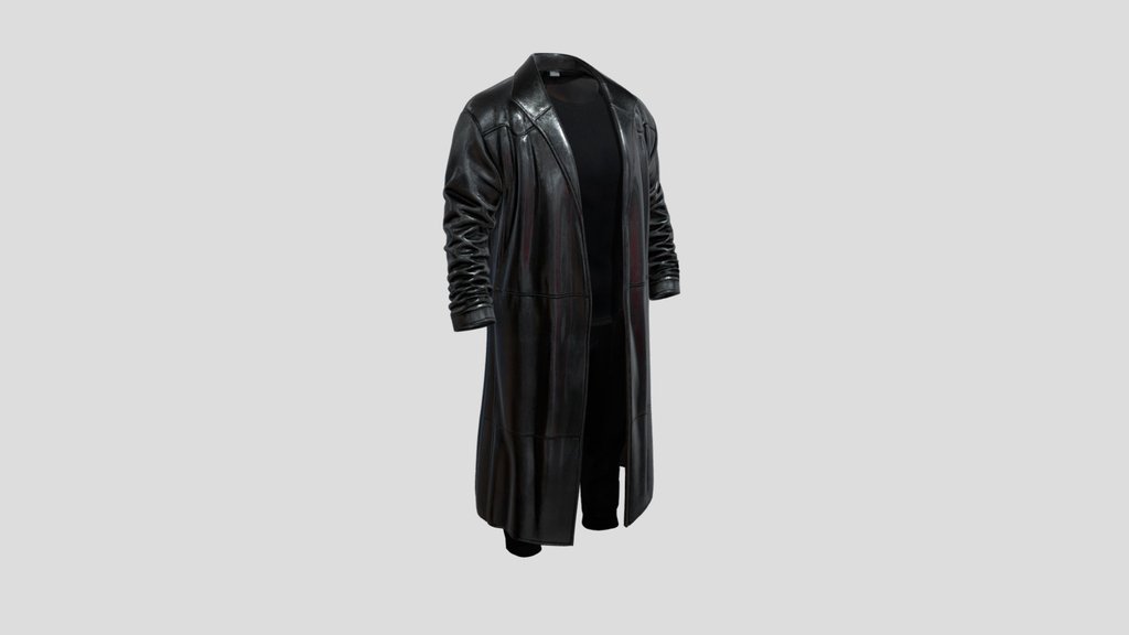 Leather coat pants High Poly