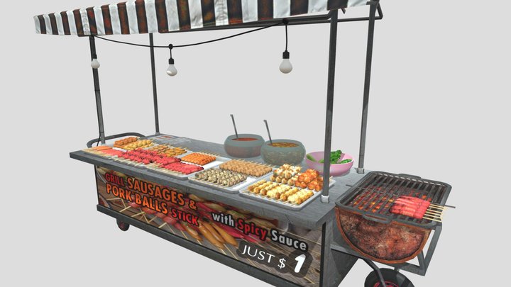 Avika Street Food Cart 3D Model