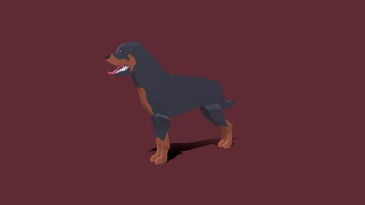 Rottweiler Low Poly 3D Model