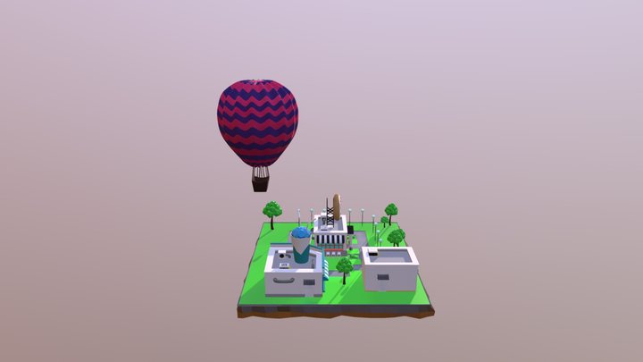 City LowPoly model 3D Model