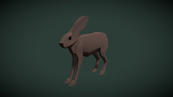 Low Poly Hare 3D Model