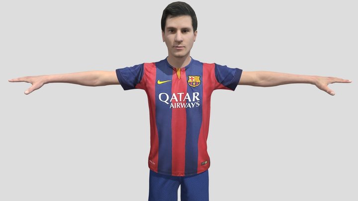 Lionel Messi 2014 Barcelona 3d Model 3D Model