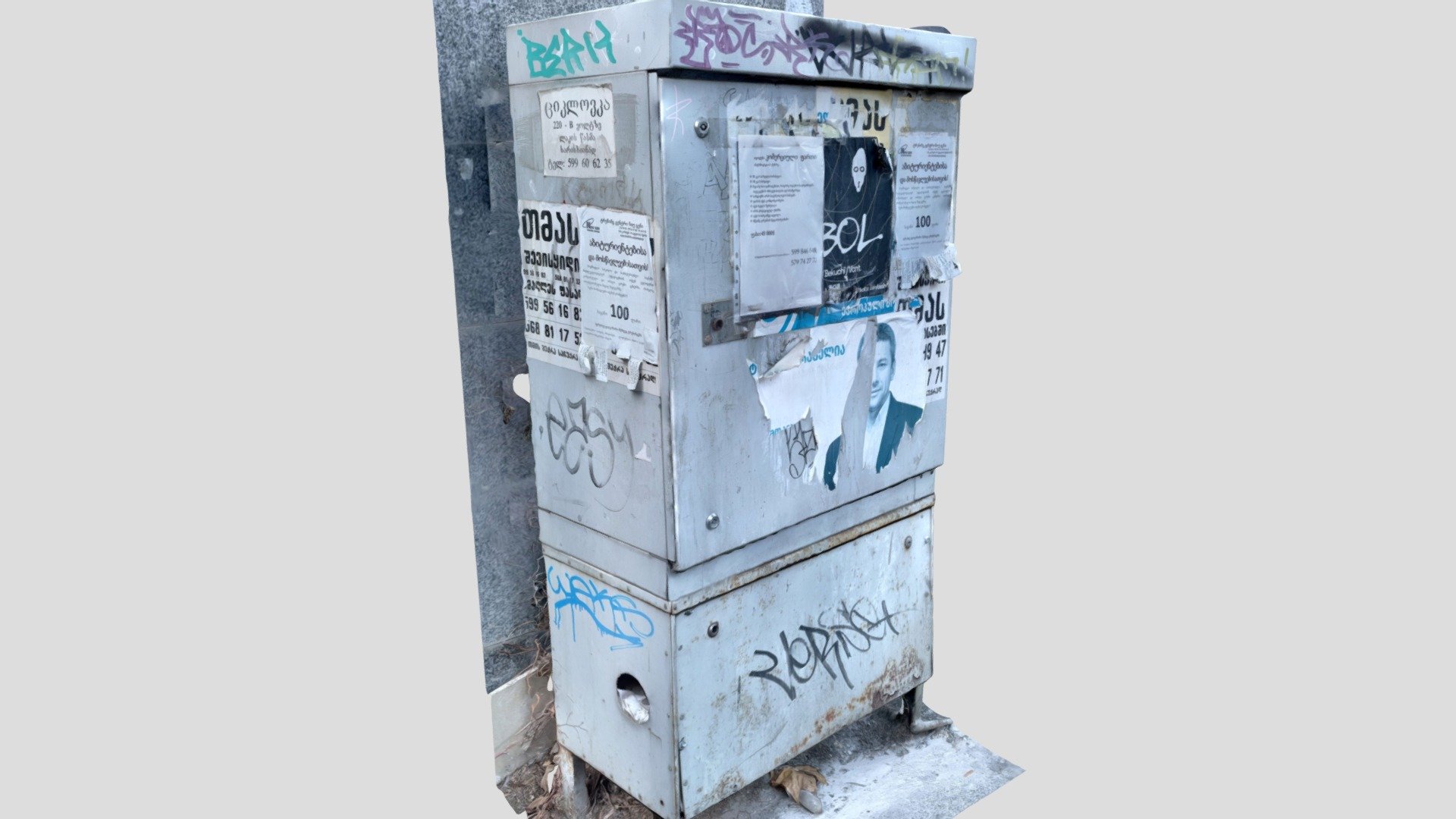Weathered Utility Box with Graffiti and Flyers - Download Free 3D model ...