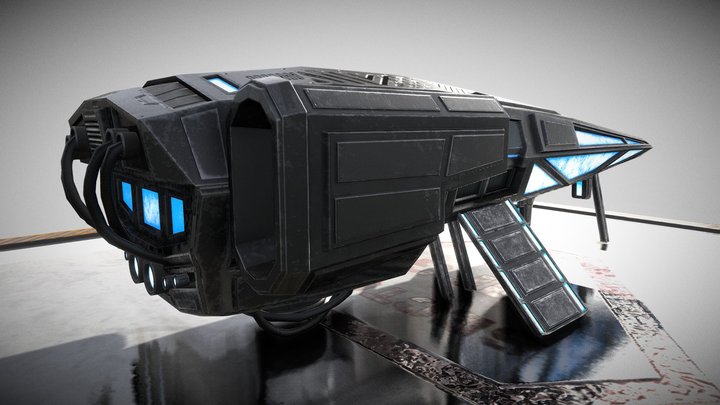 Ship - FANTASY INDUSTRIAL SCIFI HALL JFG 3D Model