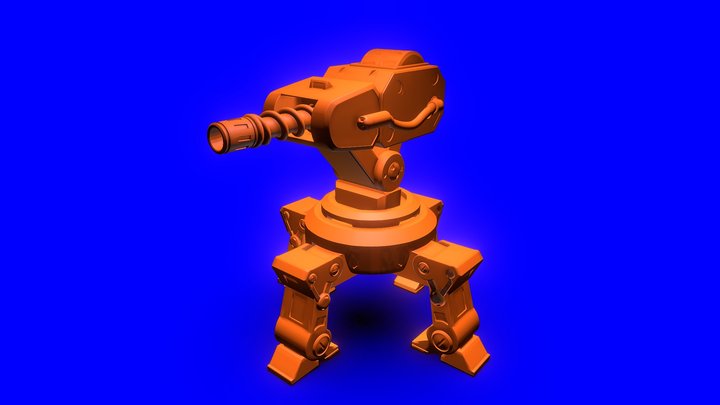 High Poly Turret 3D Model