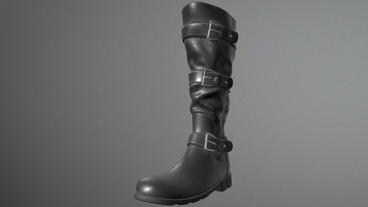 Tall Leather Boots 3D Model