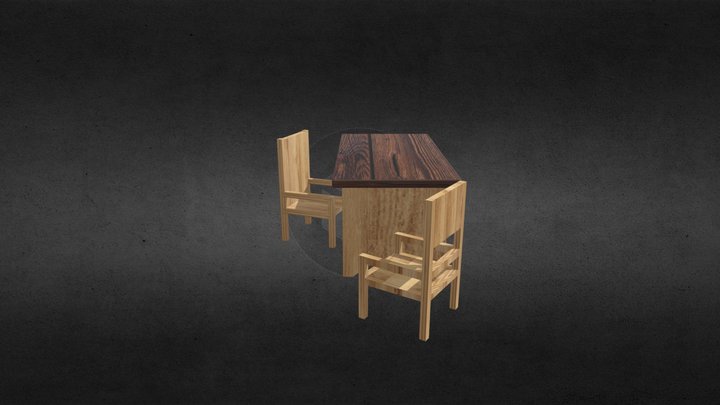 Table Chair 3D Model