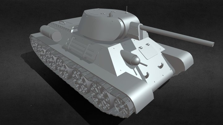 Tank T34 85 Mod 3D Model
