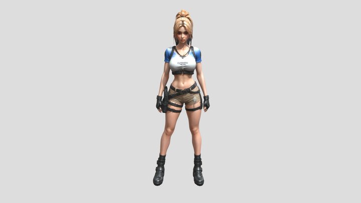 Cyber Tactical Girl – 3D Character full body