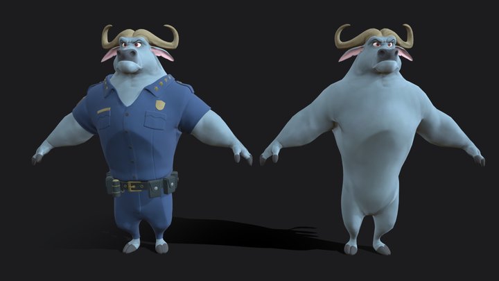 Zootopia - Chef Bogo 3D Model