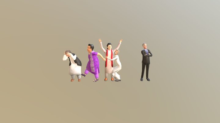 Low Poly 3D models of Pakistani Politicians 3D Model