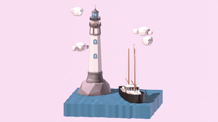 LowPoly Lighthouse 3D Model