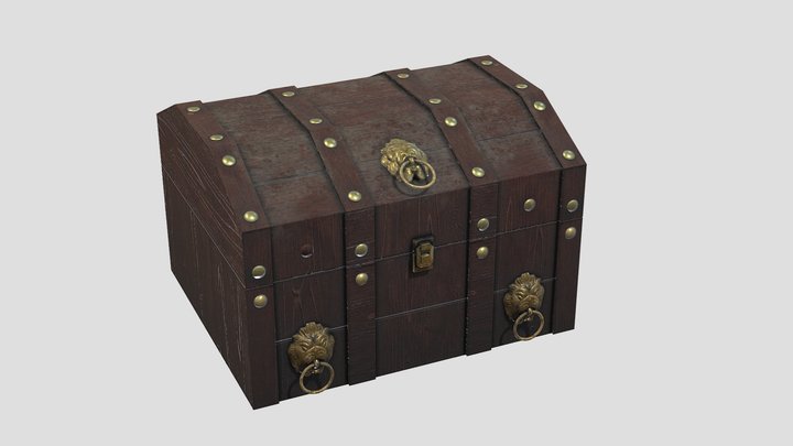Treasure Chest Box 03 Low Poly Realistic PBR 3D Model