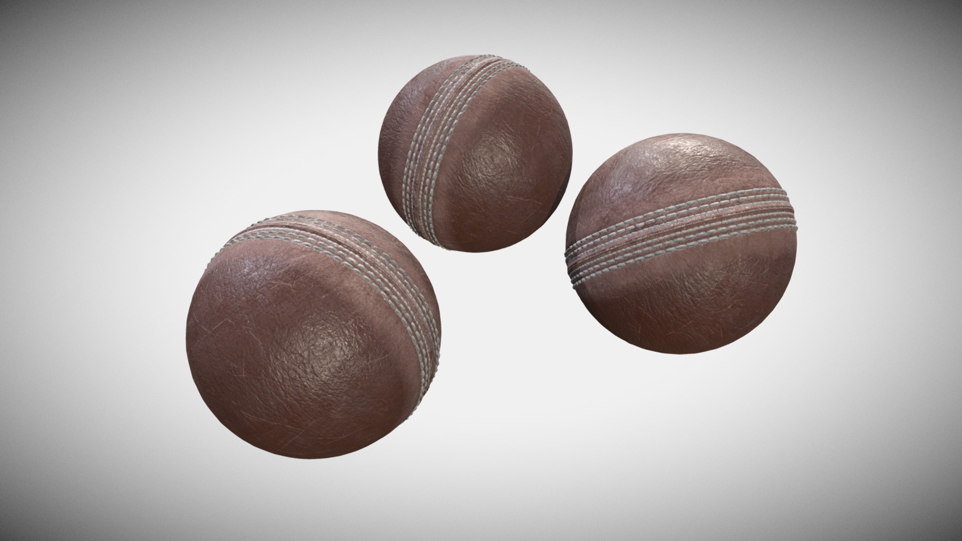 3D model Cricket Balls - This is a 3D model of the Cricket Balls. The 3D model is about a group of brown balls.
