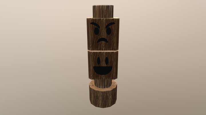 Emo Totem Lowpoly 3D Model