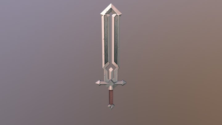 Double-edge toonish sword 3D Model
