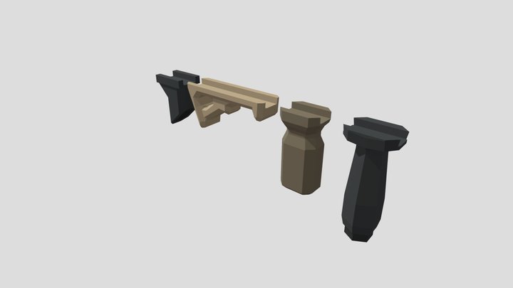 Rifle foregrips 3D Model