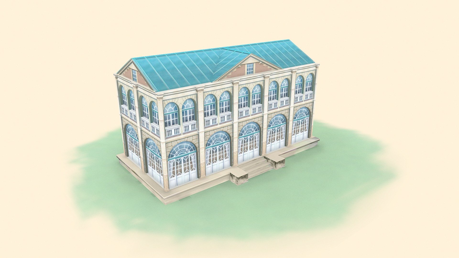 Generate an image of a grand mansion that adopts an M.C. Escher style. The  mansion should feature impossible geometries