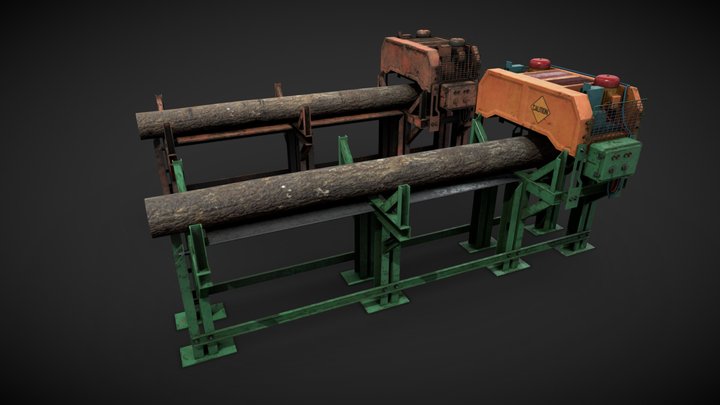 Industrial sawmill 3D Model