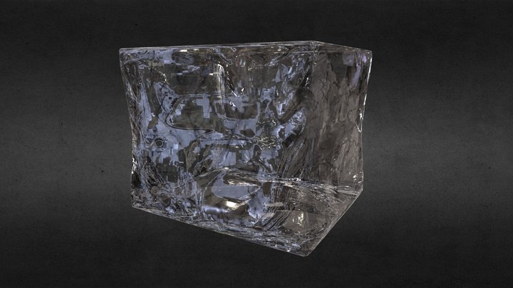 Ice Cube Texture 3D Model