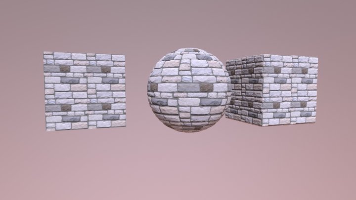 PBR Stone Wall Material 3D Model