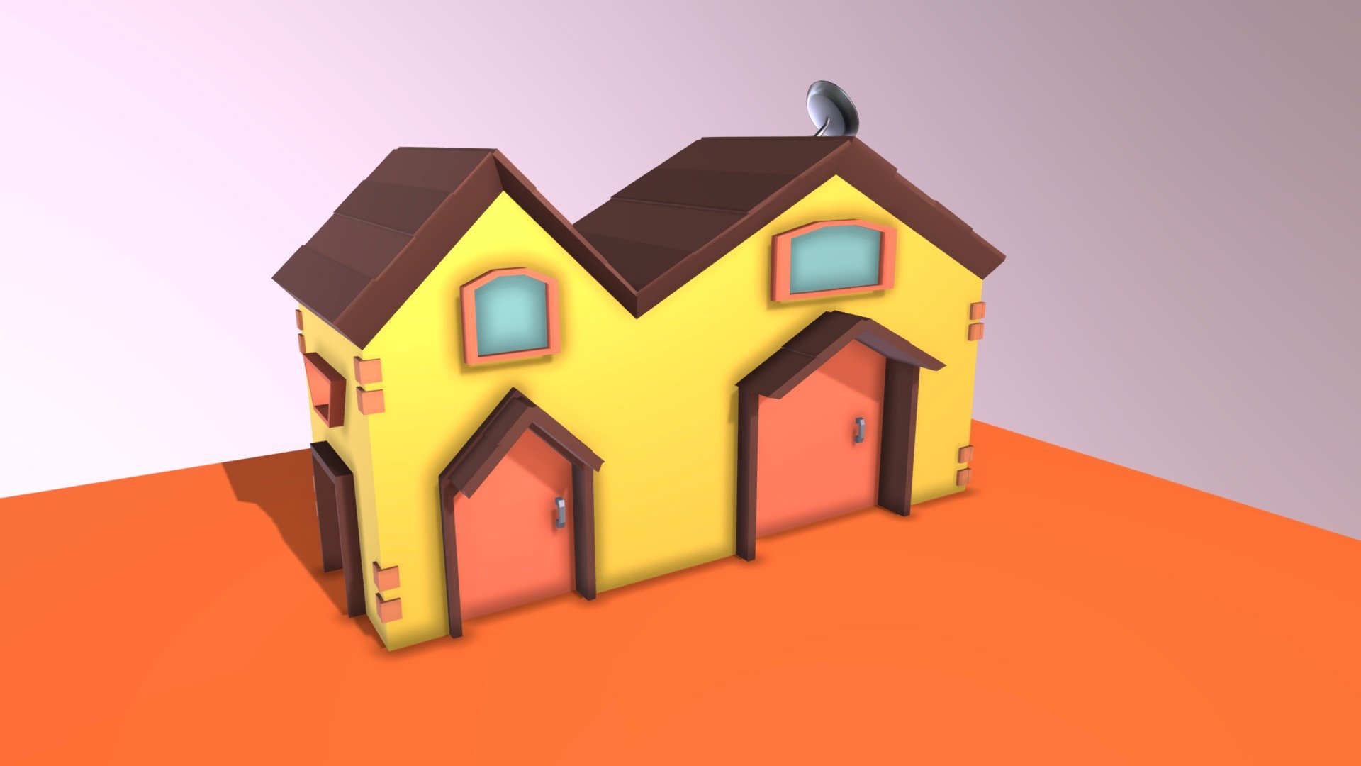 Casa cartoon lowpoly house