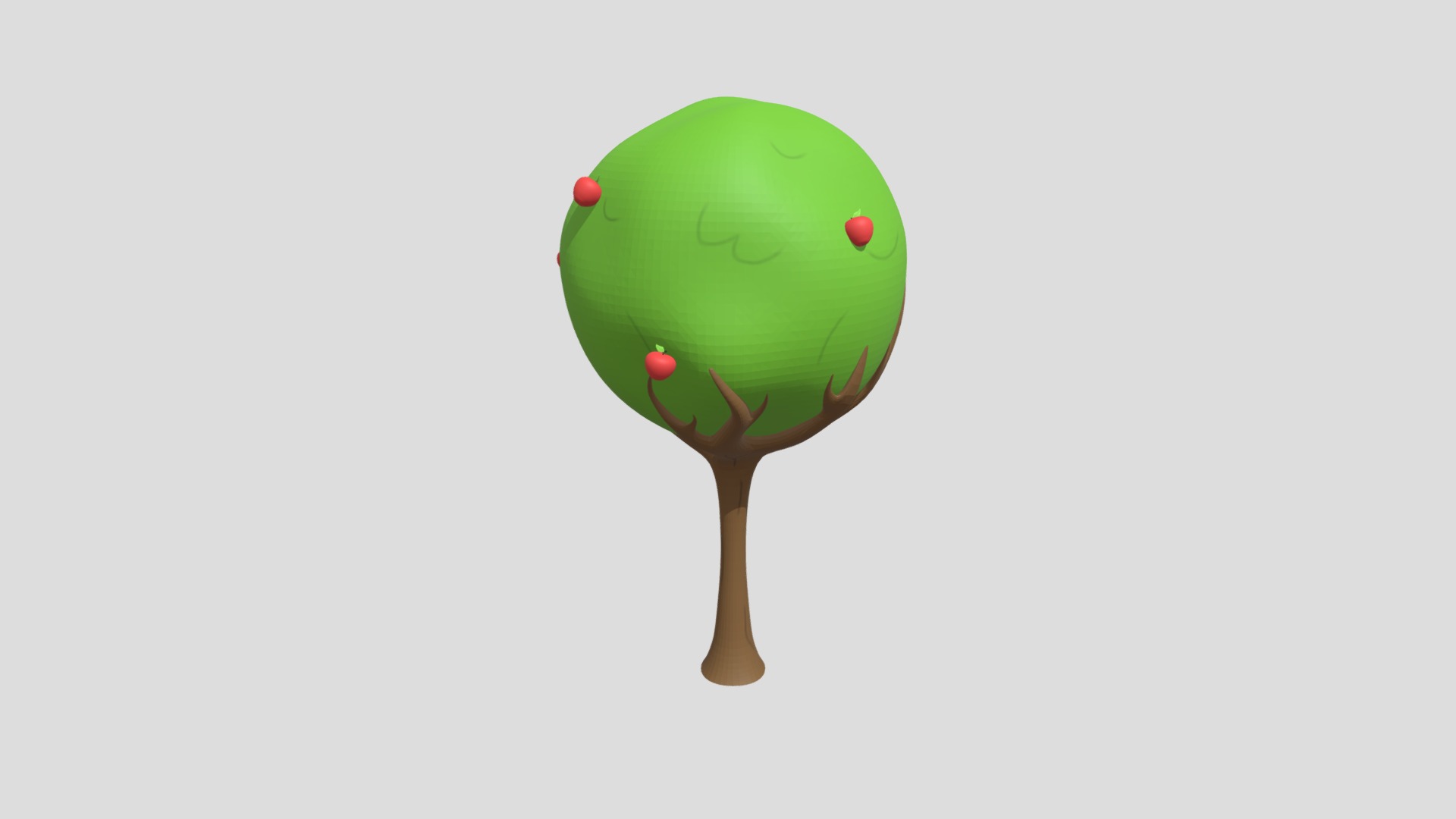 3D model Apple Tree - This is a 3D model of the Apple Tree. The 3D model is about a green and white balloon.