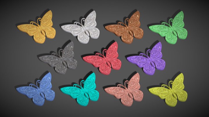 11 Metallic Butterfly - Printable Art Work