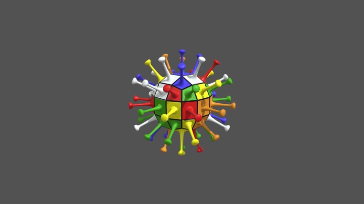 Rubik's Cube: Coronavirus Edition 3D Model