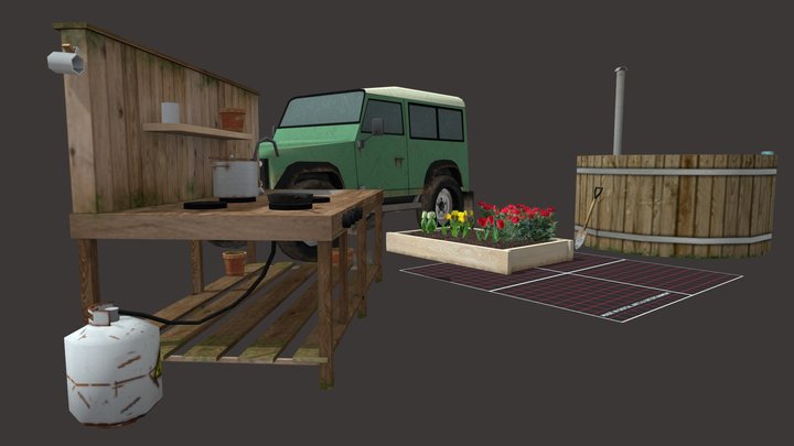 DAE 5 Finished props - Eco House 3D Model