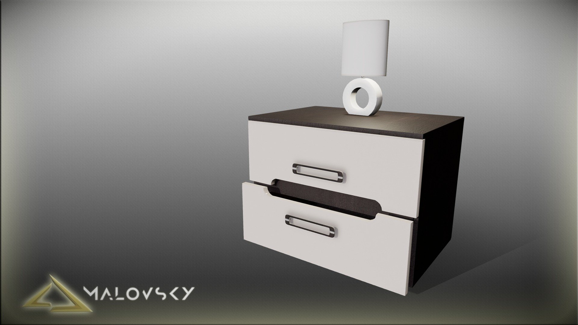 Cabinet with lamp