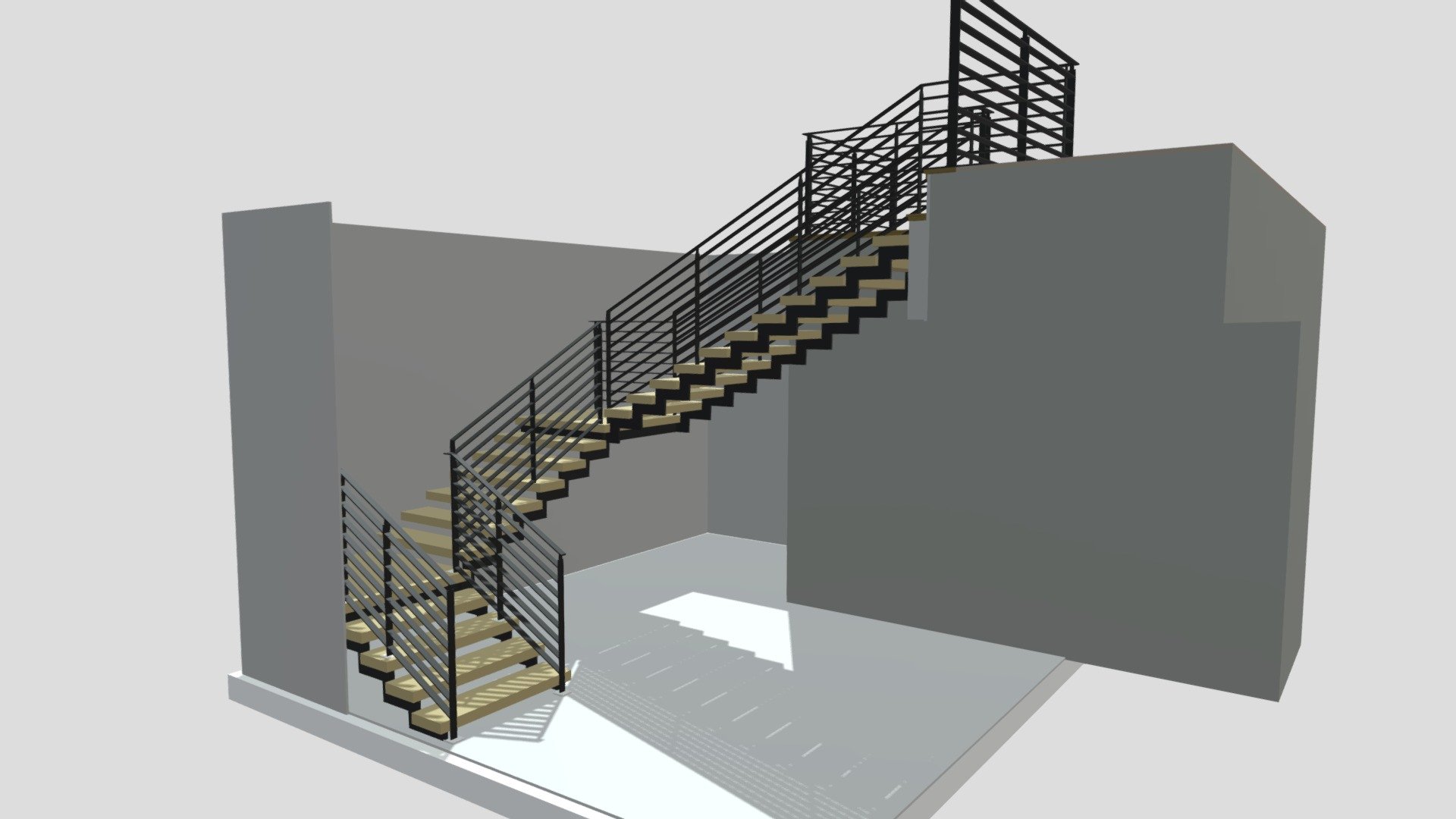 Z Stringer Stairs & Rails Merlin Chang - Download Free 3D model by ...