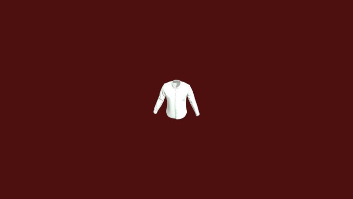MENS SHIRT LS  -WHITE 3D Model