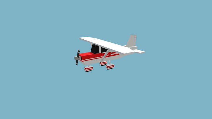Voxel Cessna 172 3D Model