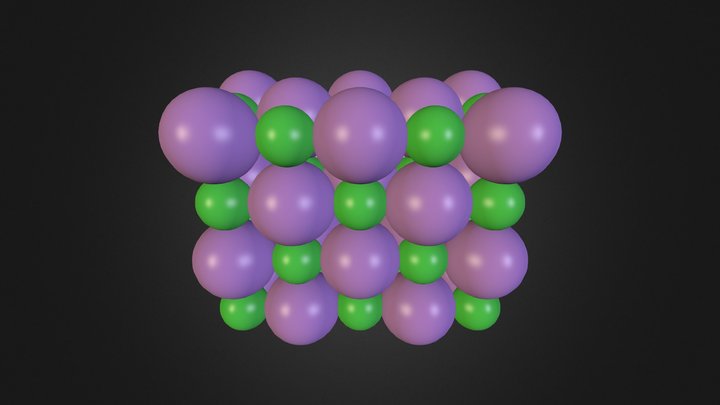 Cristal de chlorure de sodium 3D Model