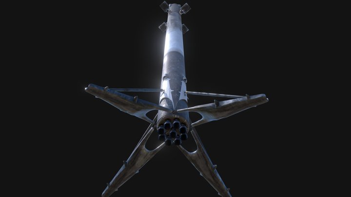 Falcon 9 (After landing) 3D Model