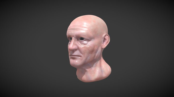 Free Old Man Head 3D Model