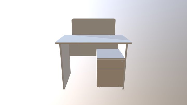 Office Steff Table & Drawer 3D Model