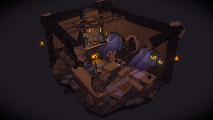 Lowpoly Tavern 3D Model