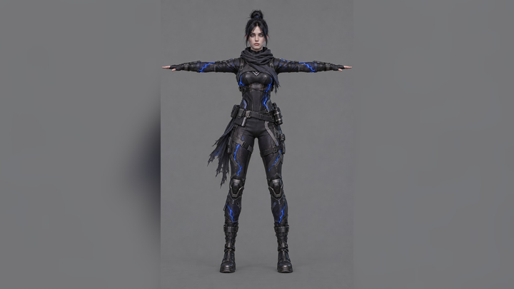 Wraith (Apex Legends) T-Pose 3D Model